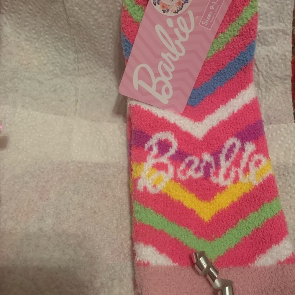 NEW Barbie Chevron Pattern Socks - Pink, Yellow, Green NWT